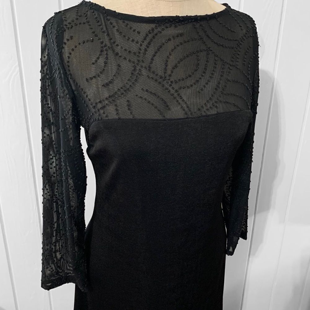 Vintage Carol Anderson Beaded Mesh Evening Dress - Picture 3 of 7